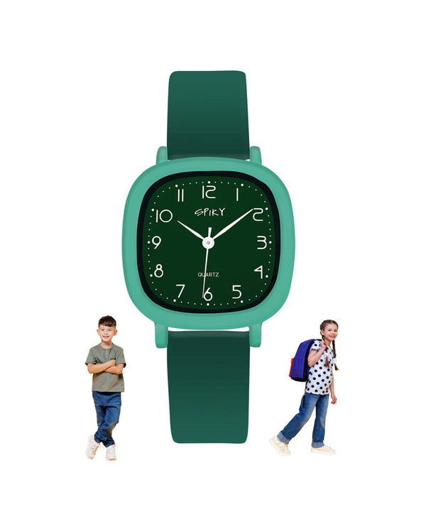 Spiky SPKEVA19 Square Analog Watch for Kids 3–14Y – Green