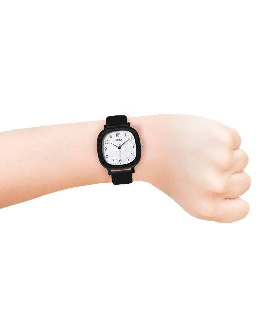 Spiky EVA19 Square Analog Watch 3–14Y – Black