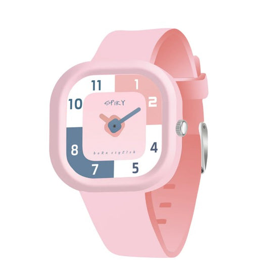 Spiky Square Analog Watch for Kids 3–14Y – Pink