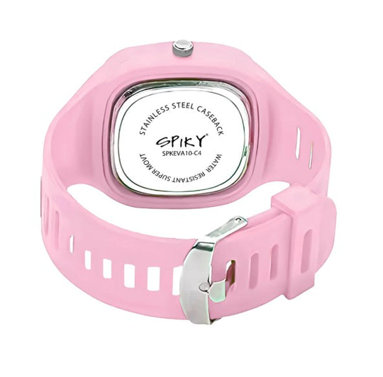 Spiky Square Analog Watch for Kids 3–14Y – Pink