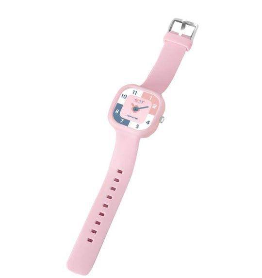 Spiky Square Analog Watch for Kids 3–14Y – Pink