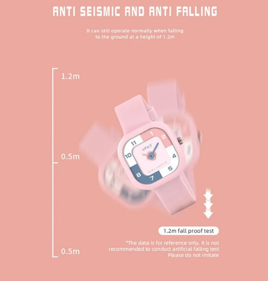 Spiky Square Analog Watch for Kids 3–14Y – Pink