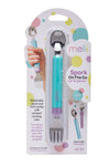 Melii Detachable Spoon & Fork With Case - Mint Spoon Grey Fork