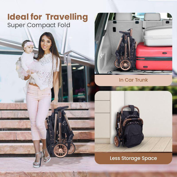 R For Rabbit Stroller Street Smart Quick Auto Fold Gold Black