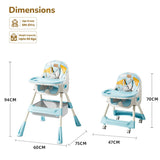 R For Rabbit High Chair Sugar Doodle Plus Lake Blue