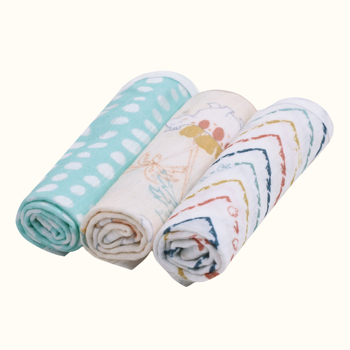Abracadabra D for Dino Cotton Muslin Swaddles – Set of 3