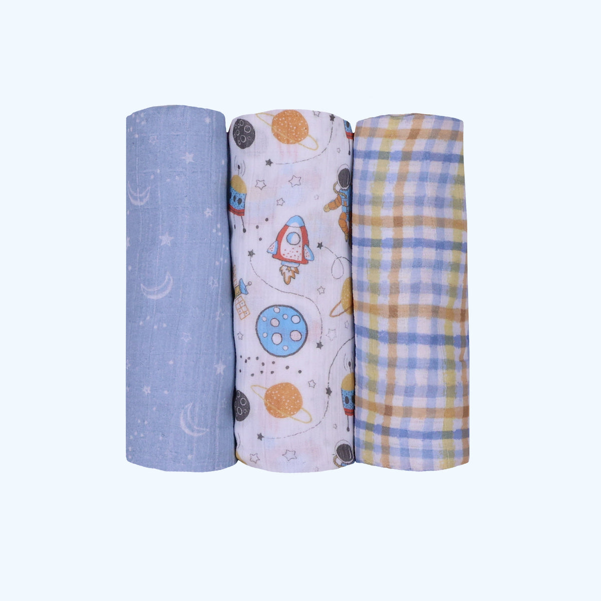 Abracadabra Muslin Swaddles Set of 3 – Rocketman