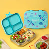 Basil Bento Quad 4-Compartment Stainless Steel Lunchbox 800 ml Teal Garden