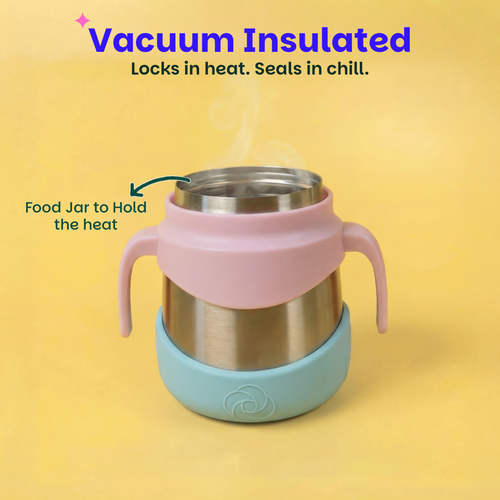 Basil ThermoTOT Insulated Food Jar 320ml with Carry Handle & Spork – Guava