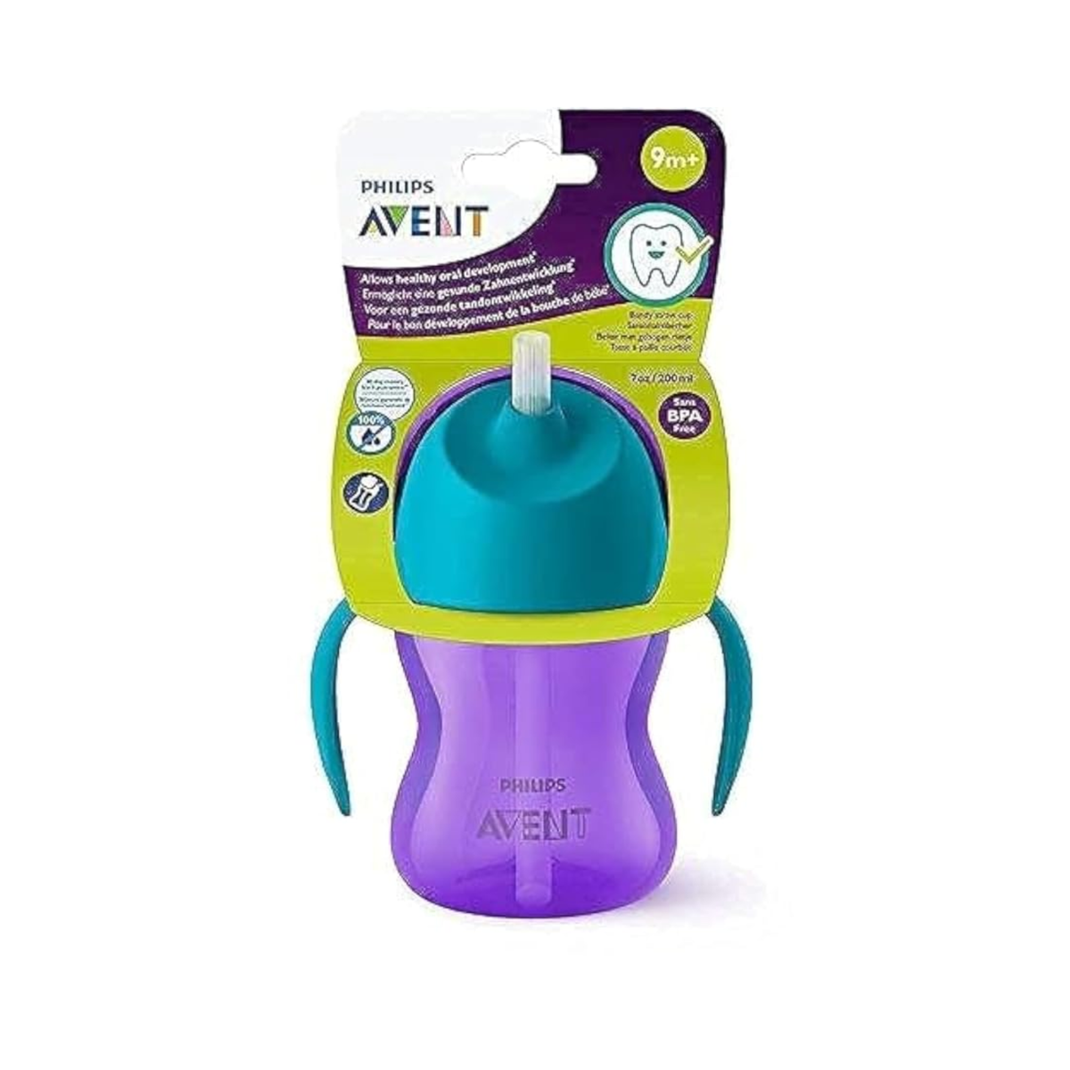 Philips Avent Bendy Twin Handle Straw Cup 200 ml – Purple