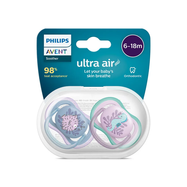 Philips Avent Ultra Air Soother SCF085/61 – 6–18 Months, Pack of 2