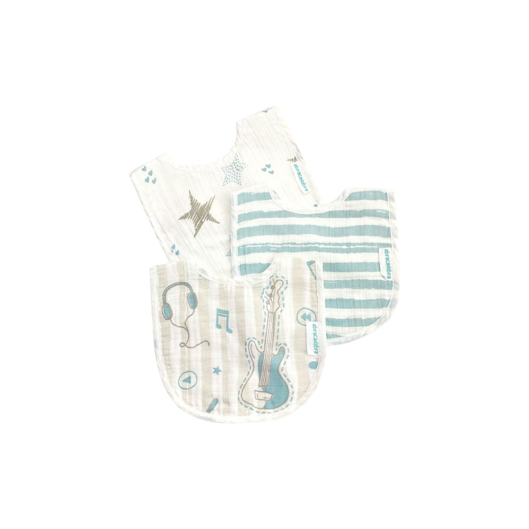 Abracadabra Rockstar Cotton Muslin Bibs – Pack of 3