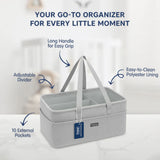 Hopop Baby Diaper Caddy Organizer Portable Nursery Storage Basket – Grey