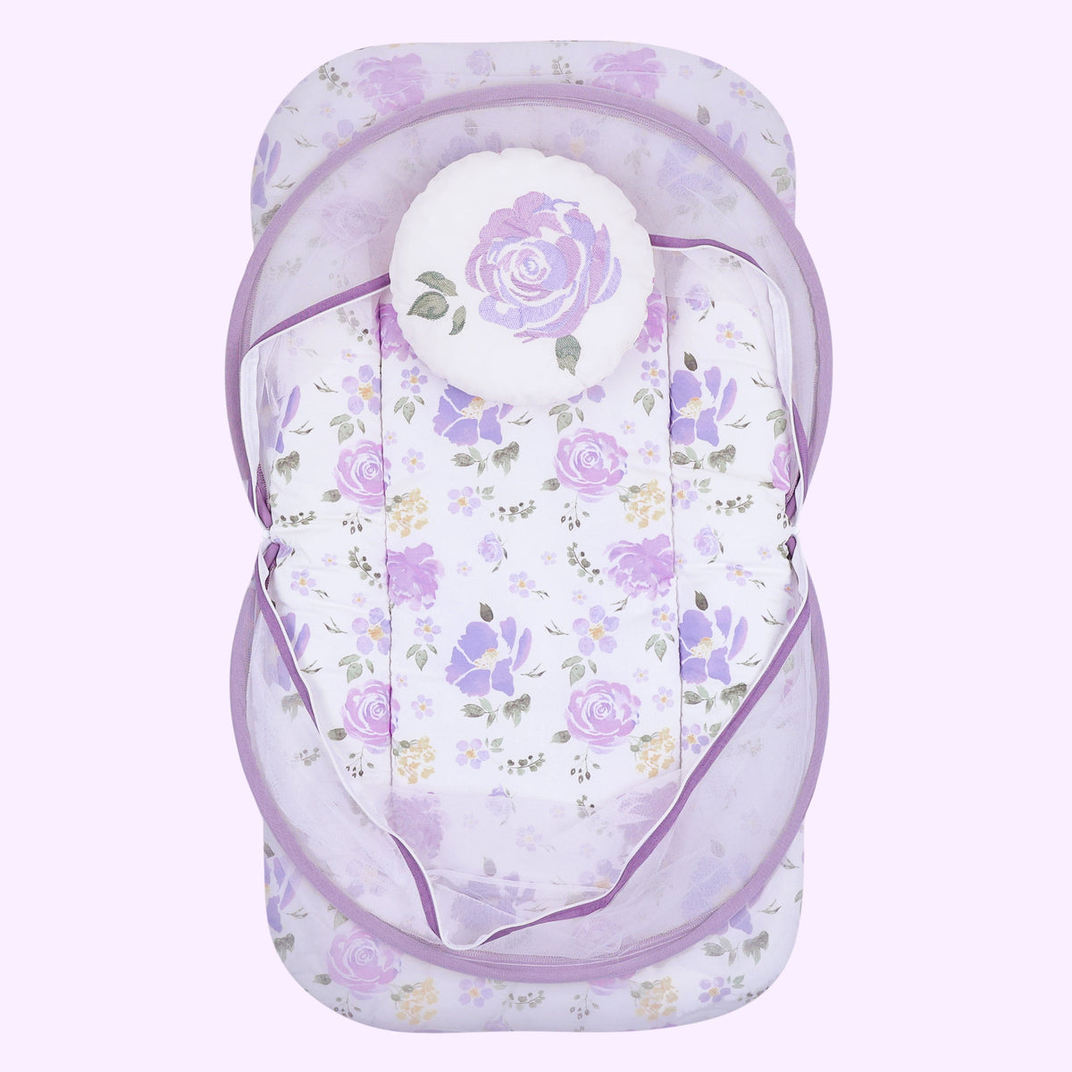 Abracadabra Baby Gadda Set with Mosquito Net & Pillow – Villandry Purple