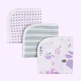 Abracadabra Cotton Muslin Baby Wipes Pack of 3 – Villandry Purple