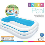 Intex Swim Center Inflatable Family Pool 262 × 175 × 56 cm – White Blue
