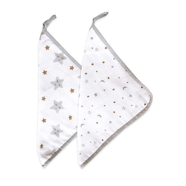 Masilo Organic Muslin Washcloths (Set of 2) - Sleepy Star
