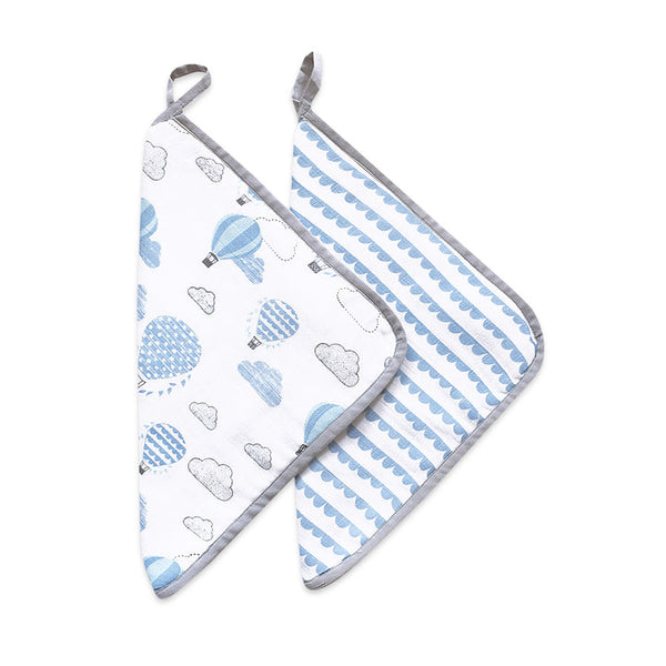 Masilo Organic Muslin Washcloths (Set of 2) - Hot Air Balloon