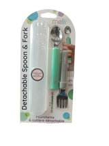 Melii Detachable Spoon & Fork With Case - Blue Spoon Purple Fork