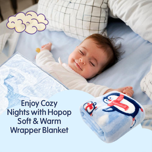 Hopop Soft & Warm Baby Blanket – Cozy, Lightweight & Gentle on Skin - Assorted