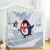 Hopop Soft & Warm Baby Blanket – Cozy, Lightweight & Gentle on Skin - Skating Penguins