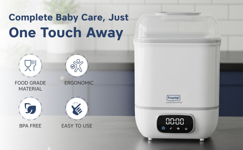Hopop 2-in-1 Baby Bottle Sterilizer & Dryer 36.5 x 18 x 18 cm White