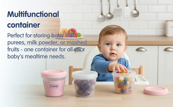 Hopop Baby Multi-Functional Food Storage Containers – Set of 4
