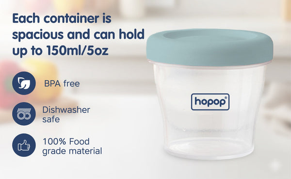 Hopop Baby Multi-Functional Food Storage Containers – Set of 4