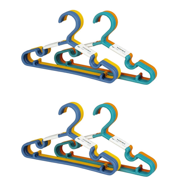 YOMH Plastic Clothes Hangers Pack of 20- Assorted Colours