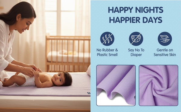 Hopop Waterproof Baby Bed Protector / Quick Dry Sheet – Small Size - RED