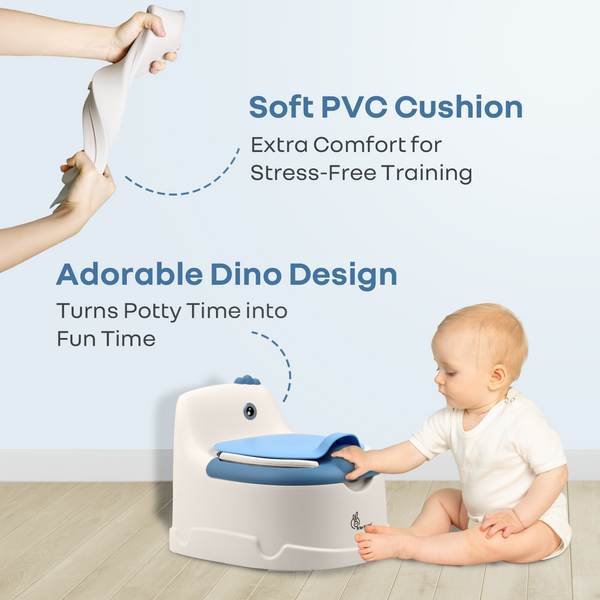 R For Rabbit Tiny Tots Dino Potty Training Toilet Seat - White Blue