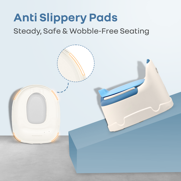 R For Rabbit Tiny Tots Dino Potty Training Toilet Seat - White Blue