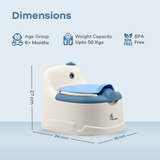 R For Rabbit Tiny Tots Dino Potty Training Toilet Seat - White Blue