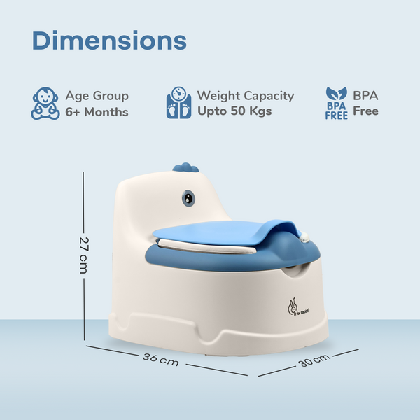 R For Rabbit Tiny Tots Dino Potty Training Toilet Seat - White Blue