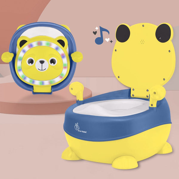 R for Rabbit Tiny Tots Panda Potty Training Seat with Backrest Yellow Blue