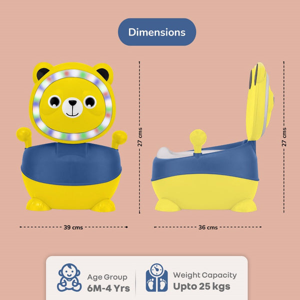 R for Rabbit Tiny Tots Panda Potty Training Seat with Backrest Yellow Blue