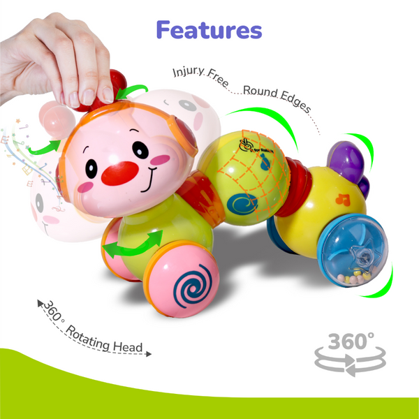 R For Rabbit Orapple Wiggle Colorful Musical Push Toy