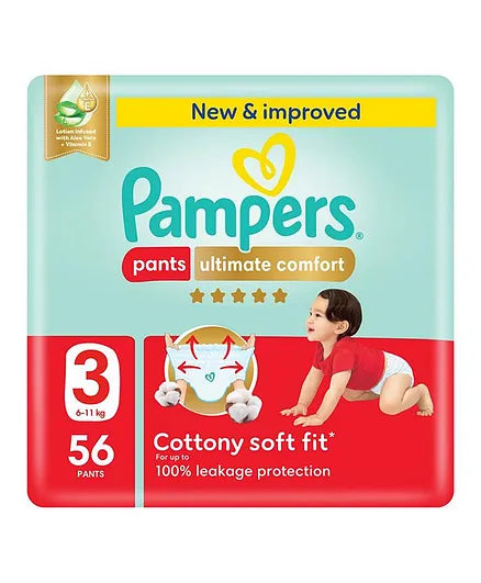 Pampers Ultimate Comfort Pant Style Diapers Size 3 6–11kg 56 Pcs