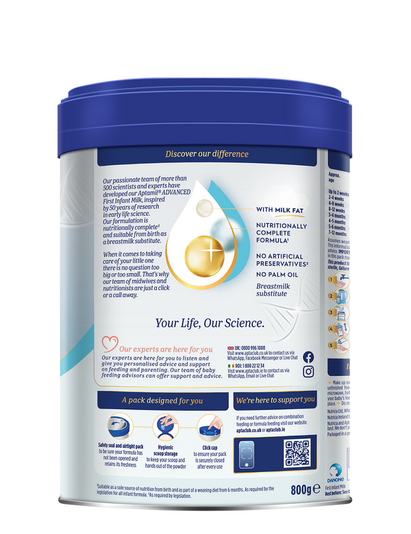 Aptamil Advanced First Infant Milk – From Birth, 800g