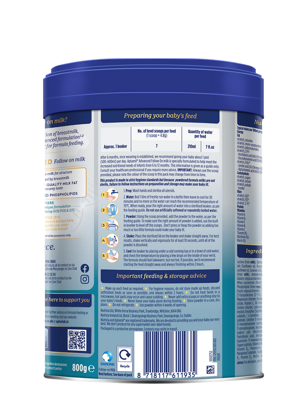Aptamil Advanced Follow On Milk – 6–12 Months, 800g