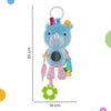 Nuluv Activity Rhino Baby Plush Sensory Stroller Toy with Teether, Crinkle Leaf & Mirror