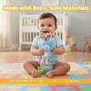 Nuluv Activity Rhino Baby Plush Sensory Stroller Toy with Teether, Crinkle Leaf & Mirror