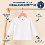 Babiano Baby Cotton Round Neck Full Sleeves Vest Top Pack of 1 White