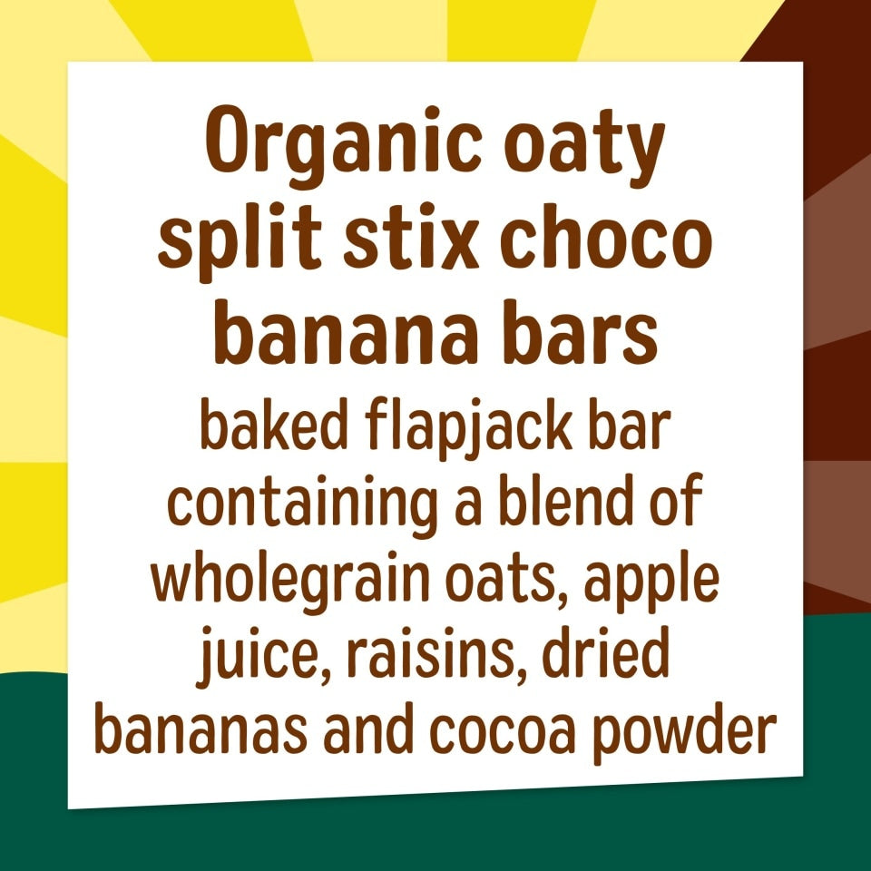 Organix Kids Choco Banana Oaty Split Stix Bars – 3+ Years, 5 x 23g