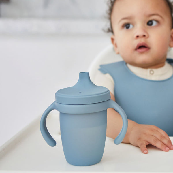 b.box Silicone Spout Cup with Handles 240 ml – Ocean Blue