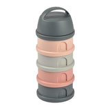 Béaba 4-Compartment Stacked Formula Milk Container – Pink & Mineral Grey