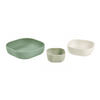 Béaba Silicone Stackable Bowls Pack of 3 4M+ – Frosty Green / Cotton / Misty Green