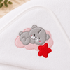 Babiano Sleeping Teddy Hooded Baby Towel – White