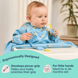 Bibado Handi Cutlery Attachable Spoon & Fork Set – Speedy Dinos Turquoise | 6M+
