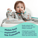 Bibado Handi Cutlery Attachable Weaning Spoon & Fork Set – Woodland Friends Grey | 6M+